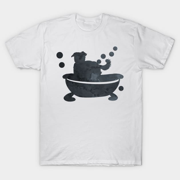 Border Collie Taking A Bath in a Bathtub T-Shirt by BittenByErmines